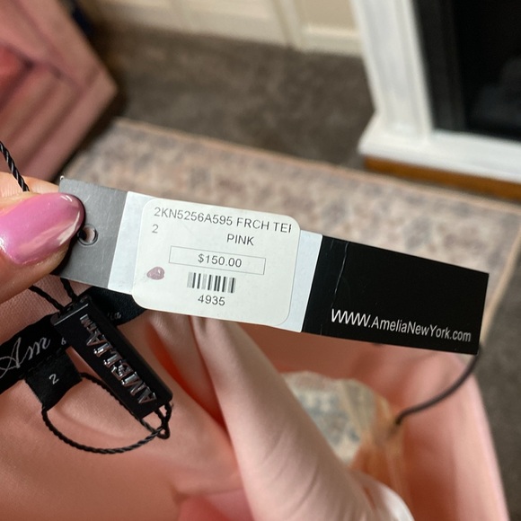 Sleeveless Dress Light Pink Draped French Terry - Picture 8 of 8